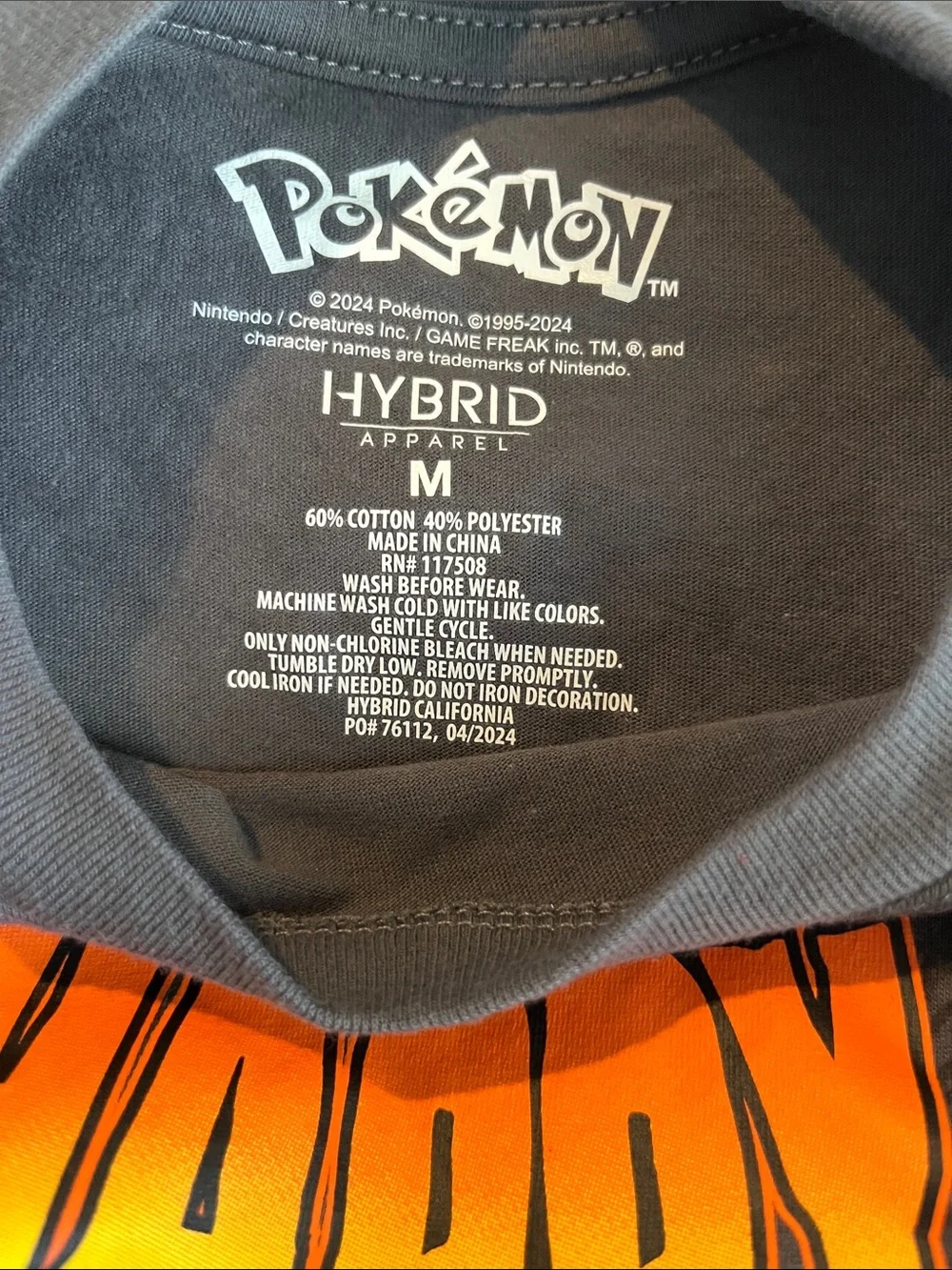 Hybrid Apparel Black Kids Halloween Tee with Orange Pumpkin and Yellow Pikachu